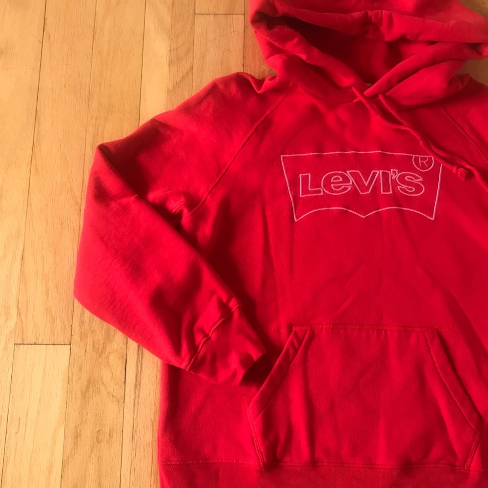 Red Levi’s pullover hoodie